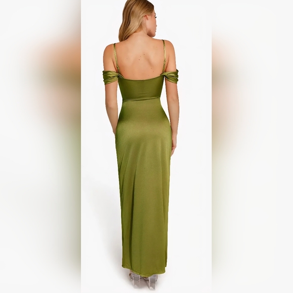 Shapewear Shine Jersey Draped Bust Slim Column Maxi #621 - Picture 8 of 13